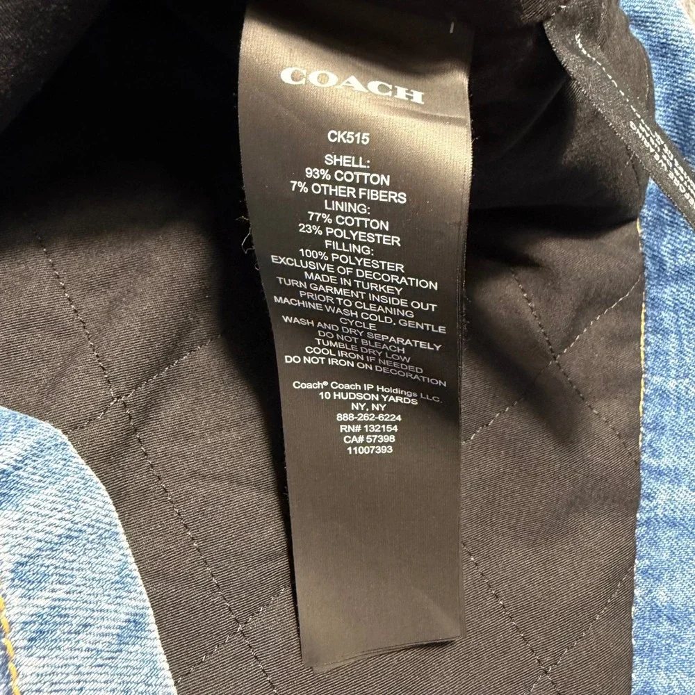 Coach Denim Overshirt Quilted Lining Mens S Medium Indigo Cotton Jacket NWT $550